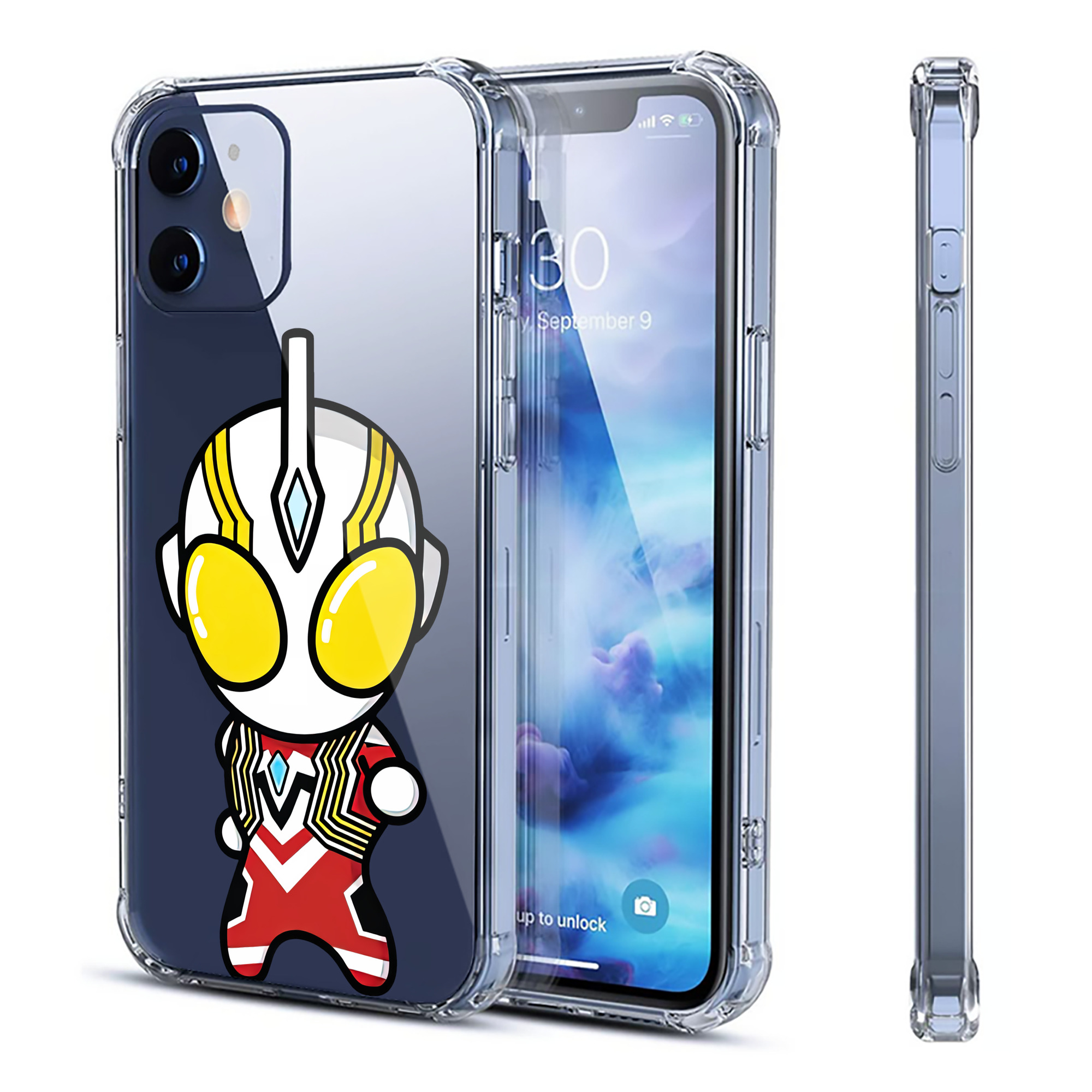 （画像用） ウルトラマン Ultraman 【iPhone 12シリーズ対応】透明スマホケース（クリアソフトケース）